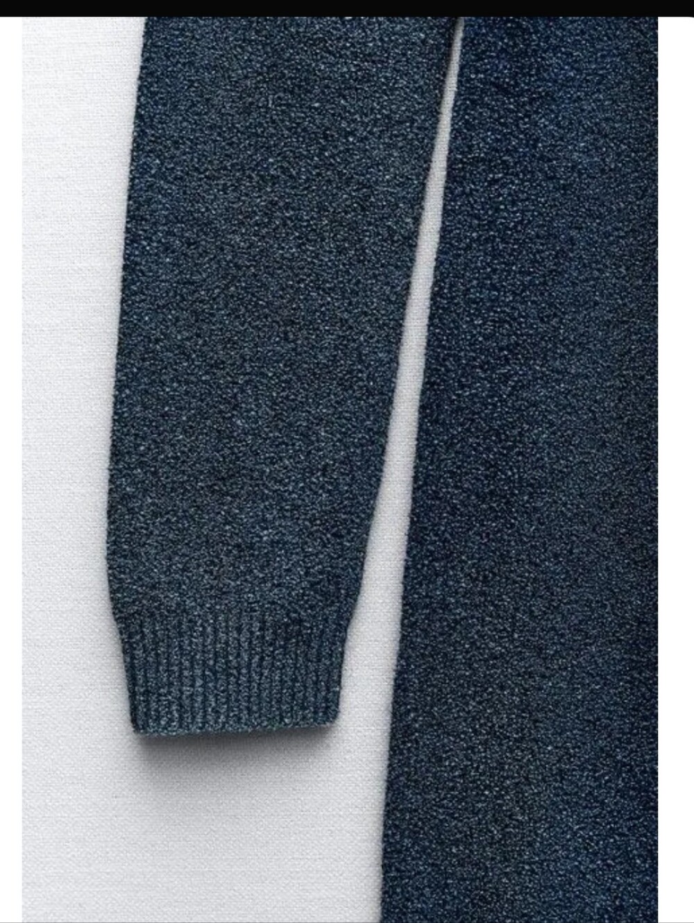 ZARA Acid Wash Knit Mini Dress In Denim Blue - Picture 5 of 12